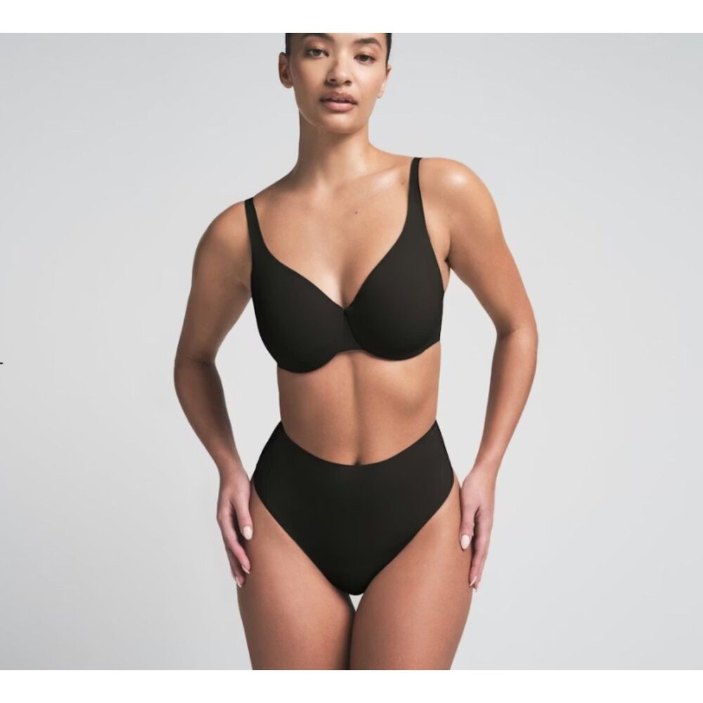 NEW SKIMS Smoothing Intimates Unlined Minimizer Bra Onyx Black 34DD 34E NWT